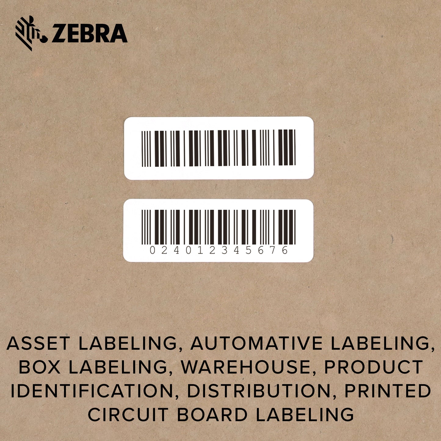 Zebra - 3 x 1 in Thermal Transfer Polypropylene labels, PolyPro 3000T Permanent Adhesive Shipping labels, Zebra Industrial Printer Compatible, 3 in Core - 4 rolls - 10031658SP