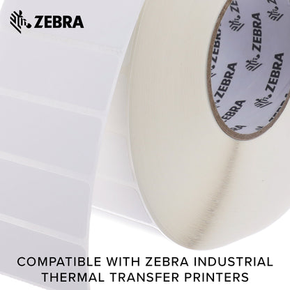Zebra - 3 x 1 in Thermal Transfer Polypropylene labels, PolyPro 3000T Permanent Adhesive Shipping labels, Zebra Industrial Printer Compatible, 3 in Core - 4 rolls - 10031658SP