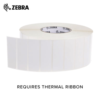 Zebra - 3 x 1 in Thermal Transfer Polypropylene labels, PolyPro 3000T Permanent Adhesive Shipping labels, Zebra Industrial Printer Compatible, 3 in Core - 4 rolls - 10031658SP
