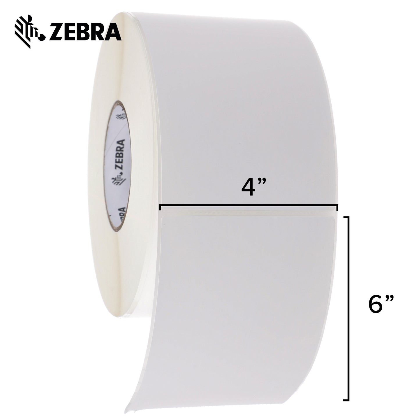 Zebra - 4 x 6 in Thermal Transfer Polypropylene labels, PolyPro 4000T Permanent Adhesive Shipping labels, Zebra Industrial Printer Compatible, 3 in Core - 4 rolls - 10031660SP