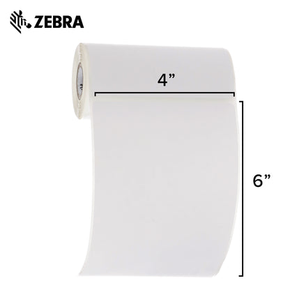 Zebra - 4 x 6 in Direct Thermal Paper labels, Z-Perform 1000D Permanent Adhesive Shipping labels, Zebra Mobile Printer Compatible, 0.75 in Core - 12 rolls - 10031661SP