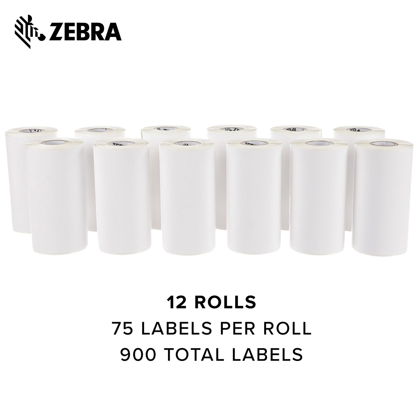 Zebra - 4 x 6 in Direct Thermal Paper labels, Z-Perform 1000D Permanent Adhesive Shipping labels, Zebra Mobile Printer Compatible, 0.75 in Core - 12 rolls - 10031661SP