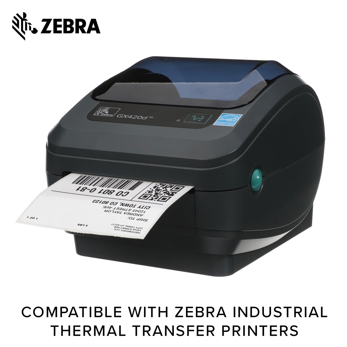 Zebra - 4 x 6 in Direct Thermal Paper labels, Z-Perform 1000D Permanent Adhesive Shipping labels, Zebra Mobile Printer Compatible, 0.75 in Core - 12 rolls - 10031661SP
