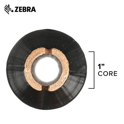 Zebra Standard Black Wax Ribbon for Thermal Transfer Desktop Printers Width 4.33 in Length 242 ft 0.5 in Core 6 Rolls 10031723SP