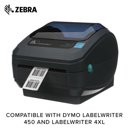 Zebra Dymo Address Labels 1 1/8 x 3 1/2 in Compatible with Dymo LabelWriter Printer 8 Rolls 10033430SP