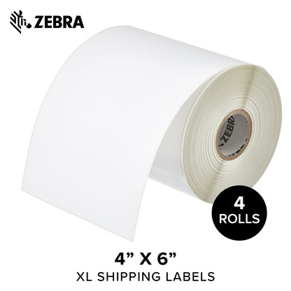 Zebra Dymo XL Shipping Labels 4 x 6 in Compatible with Dymo LabelWriter 4XL Printer 4 Rolls 10033432SP