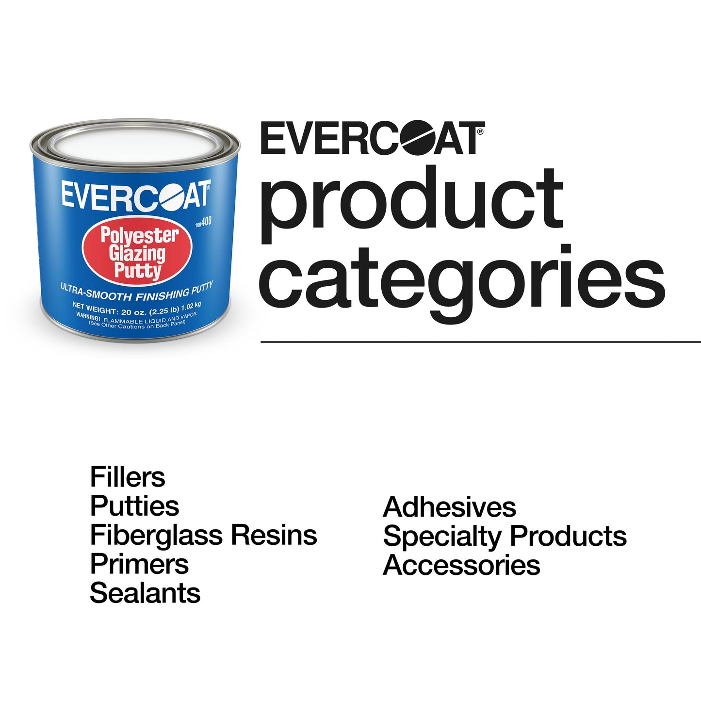 Fibreglass Evercoat 400 Polyester Glazing Putty - 20 oz. Can