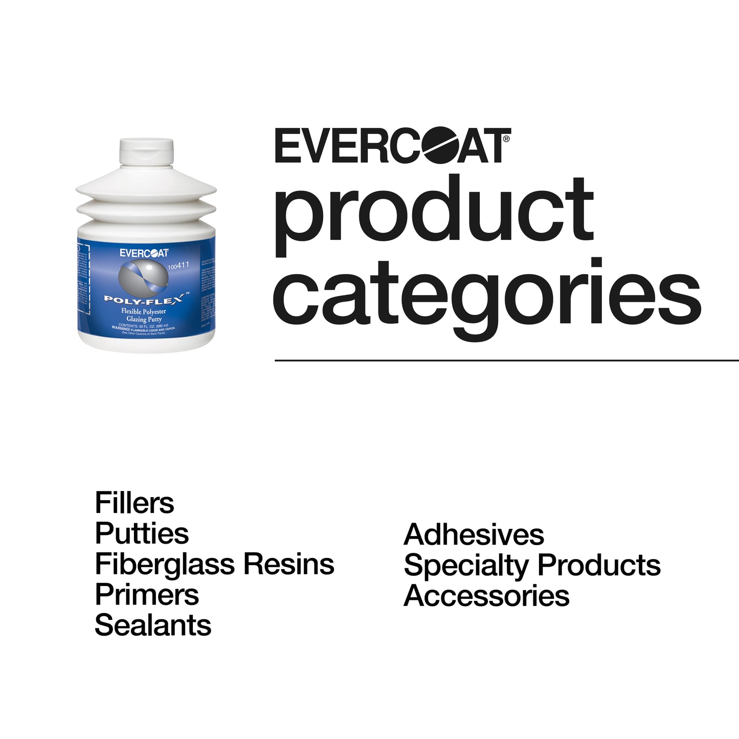 Fibreglass Evercoat 411 Poly-Flex Flexible Polyester Glazing Putty - 30 oz. Pumptainer
