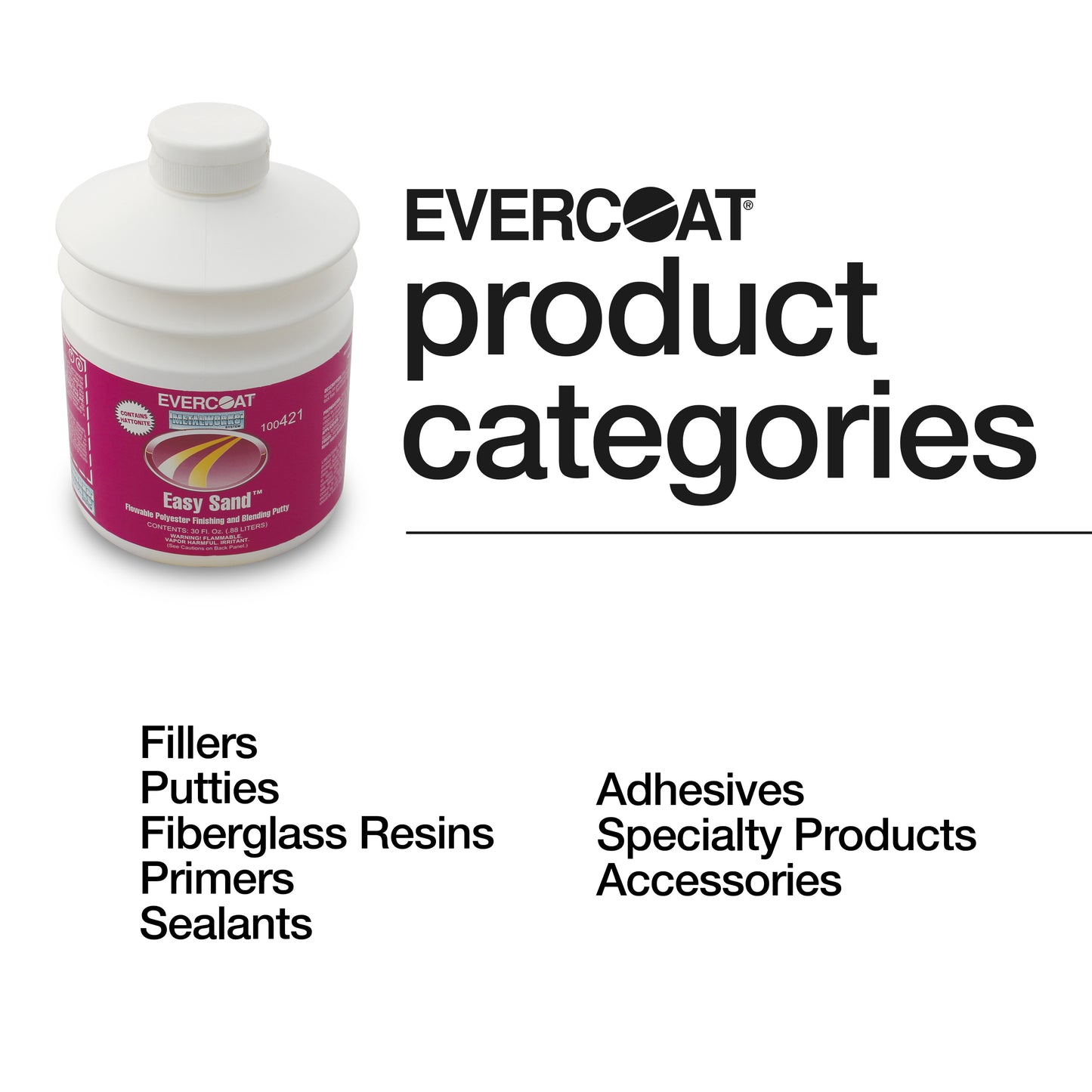 Fibreglass Evercoat 421 EASY SAND Flowable Polyester Finishing and Blending Putty - 30 oz. Pumptainer