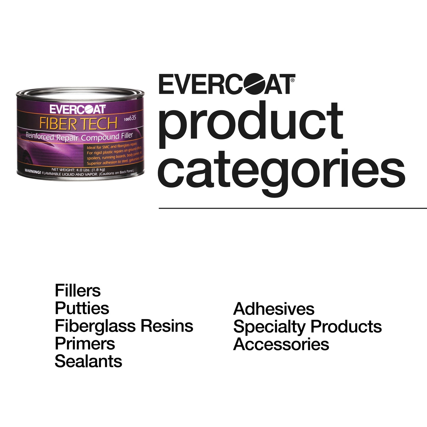 Evercoat FIB-635 Fiber Tech Repair Compound, 0.5 Gallon