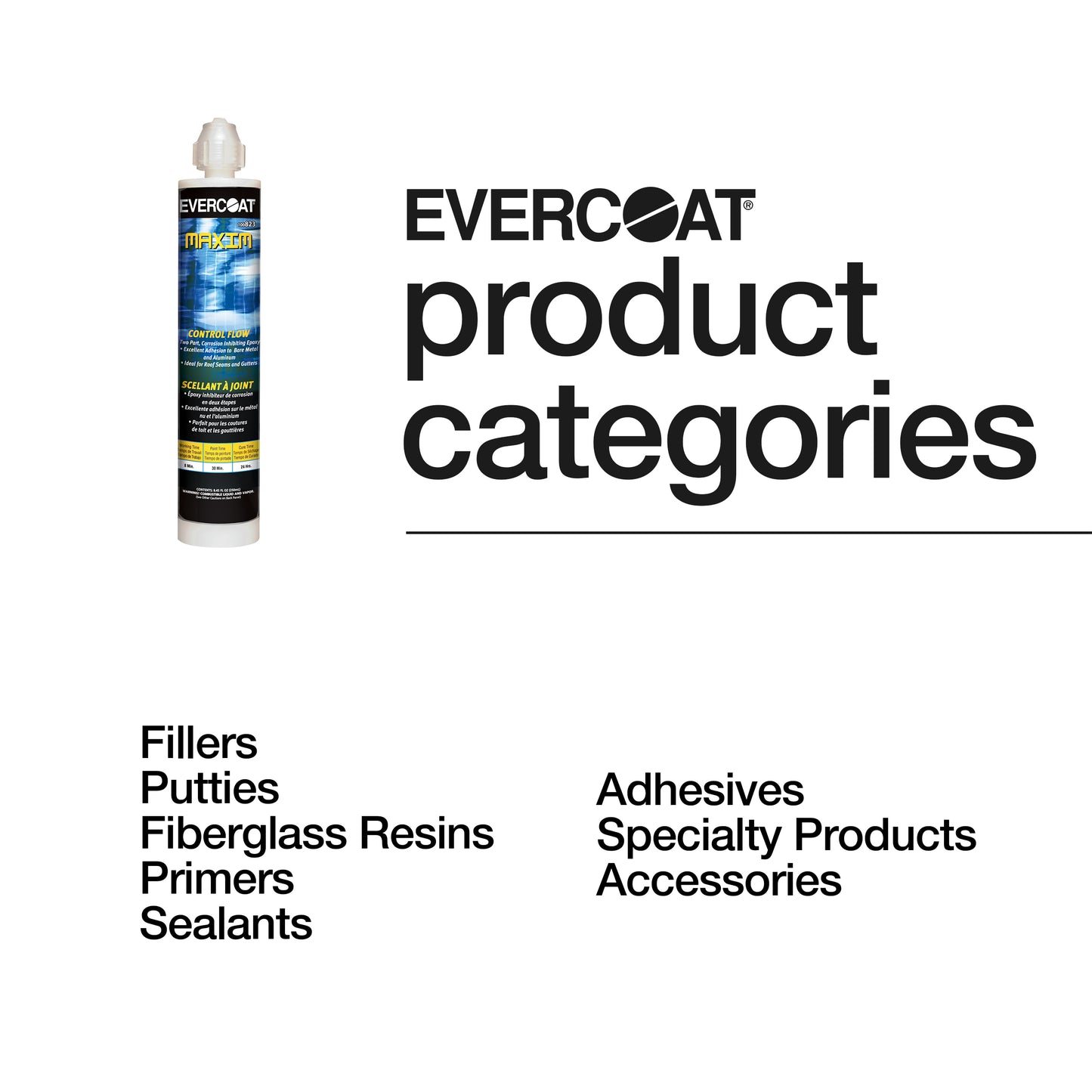 Evercoat Maxim Control Flow Seam Sealer for Gutters, Roof Lines, and Sloped Areas - 8.5 Fl Oz