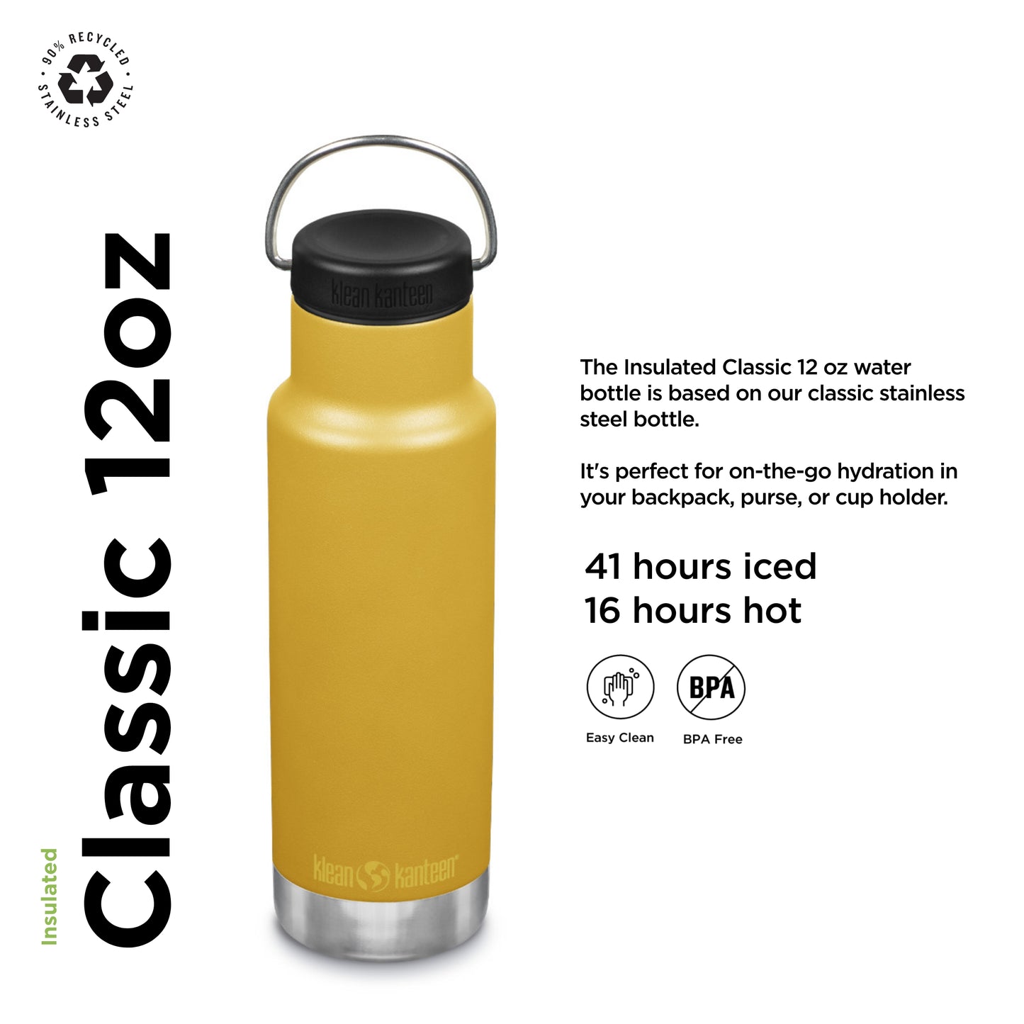 Insulated Classic Narrow 12oz (w/ Loop Cap) Marigold