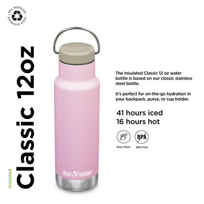 Klean Kanteen Insulated Classic Narrow 12oz (w/Loop Cap) Lotus