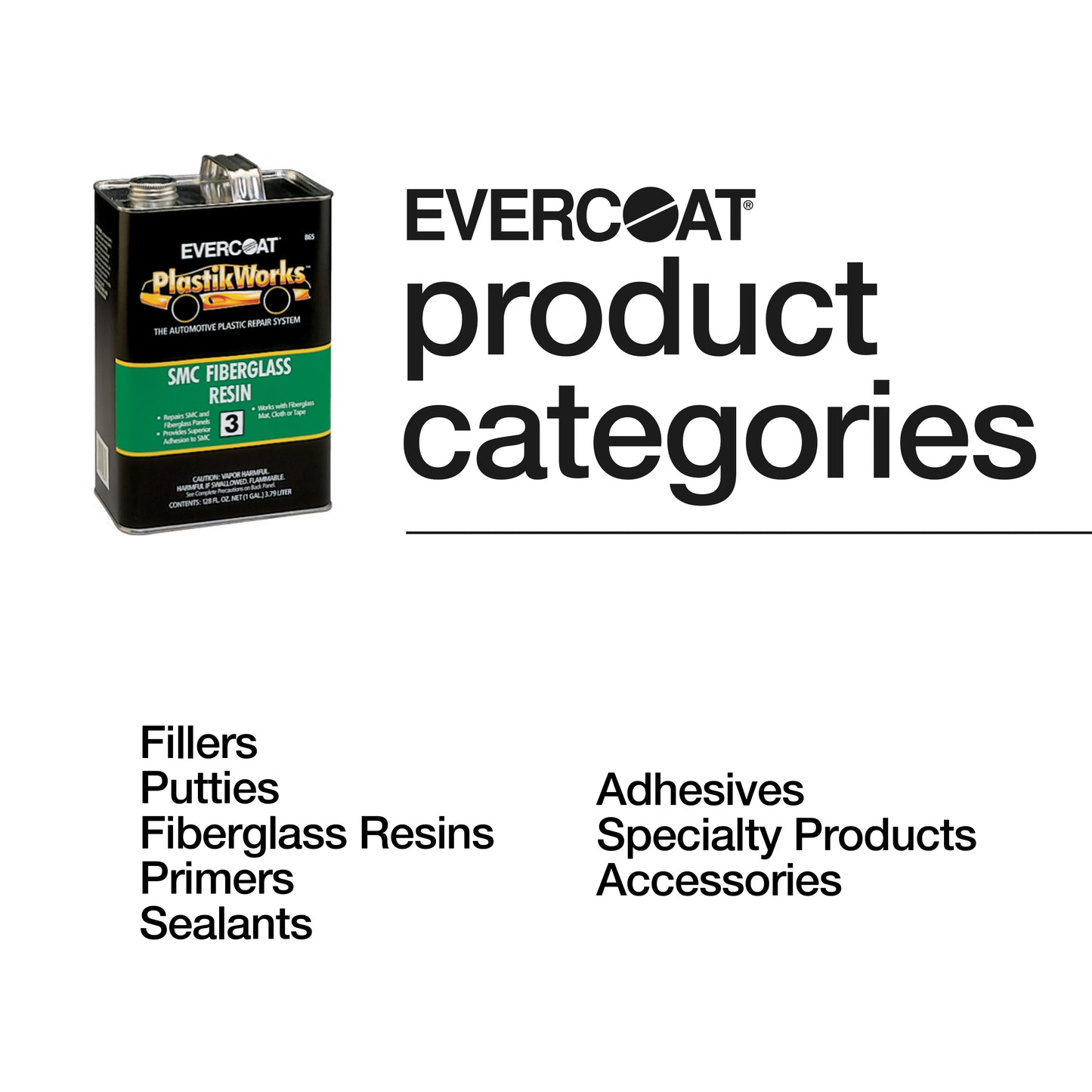 Evercoat SMC Fiberglass Resin for SMC and Fiberglass Reinforced Repairs - 128 Fl Oz