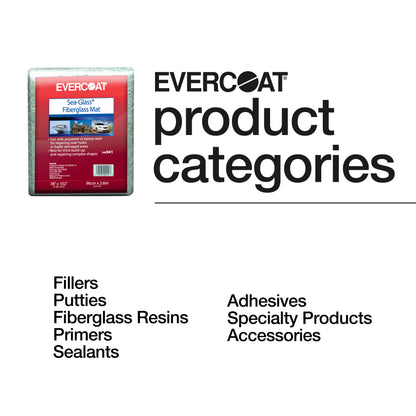 Evercoat Sea-Glass Fiberglass Mat - Fiberglass in Non-Woven State - 1.5 Oz - 27 Sq Ft
