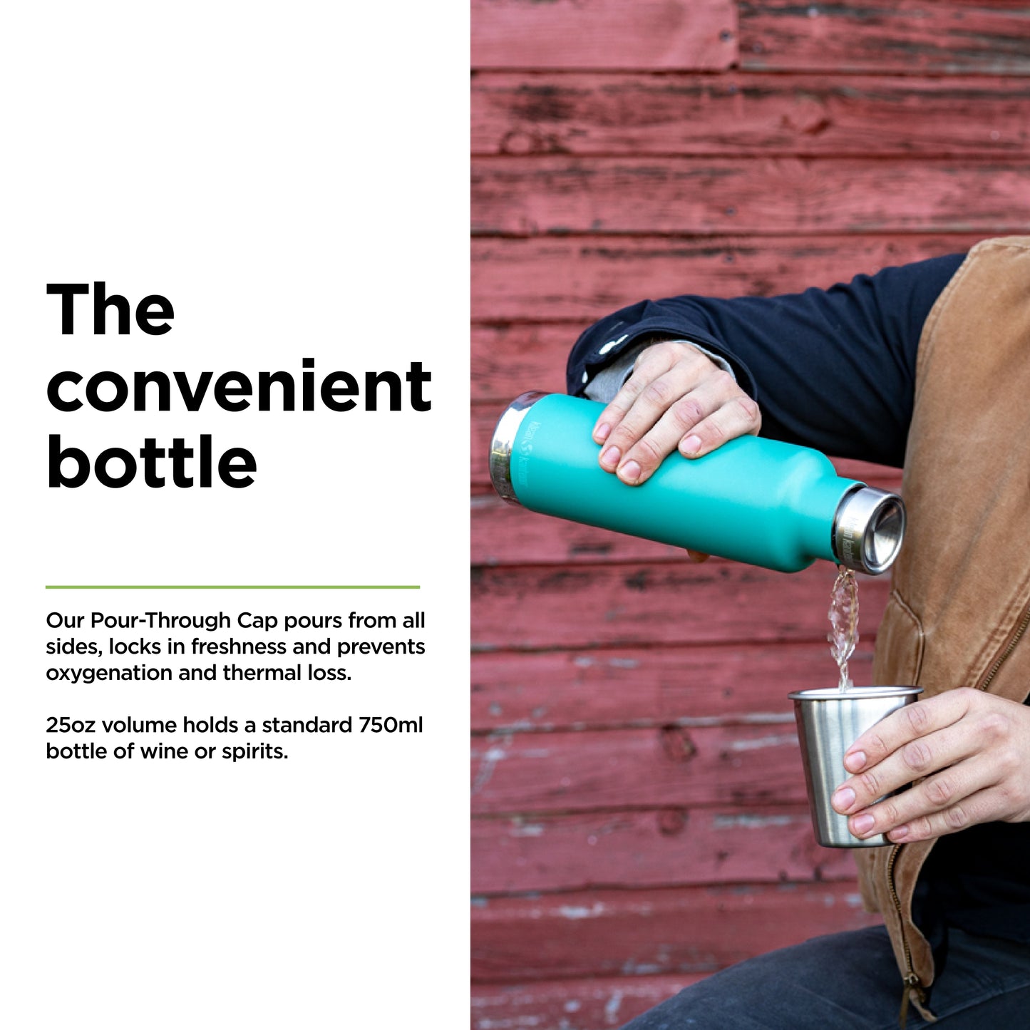 Klean Kanteen Insulated Pour Through - 25 oz - Porcelain Green