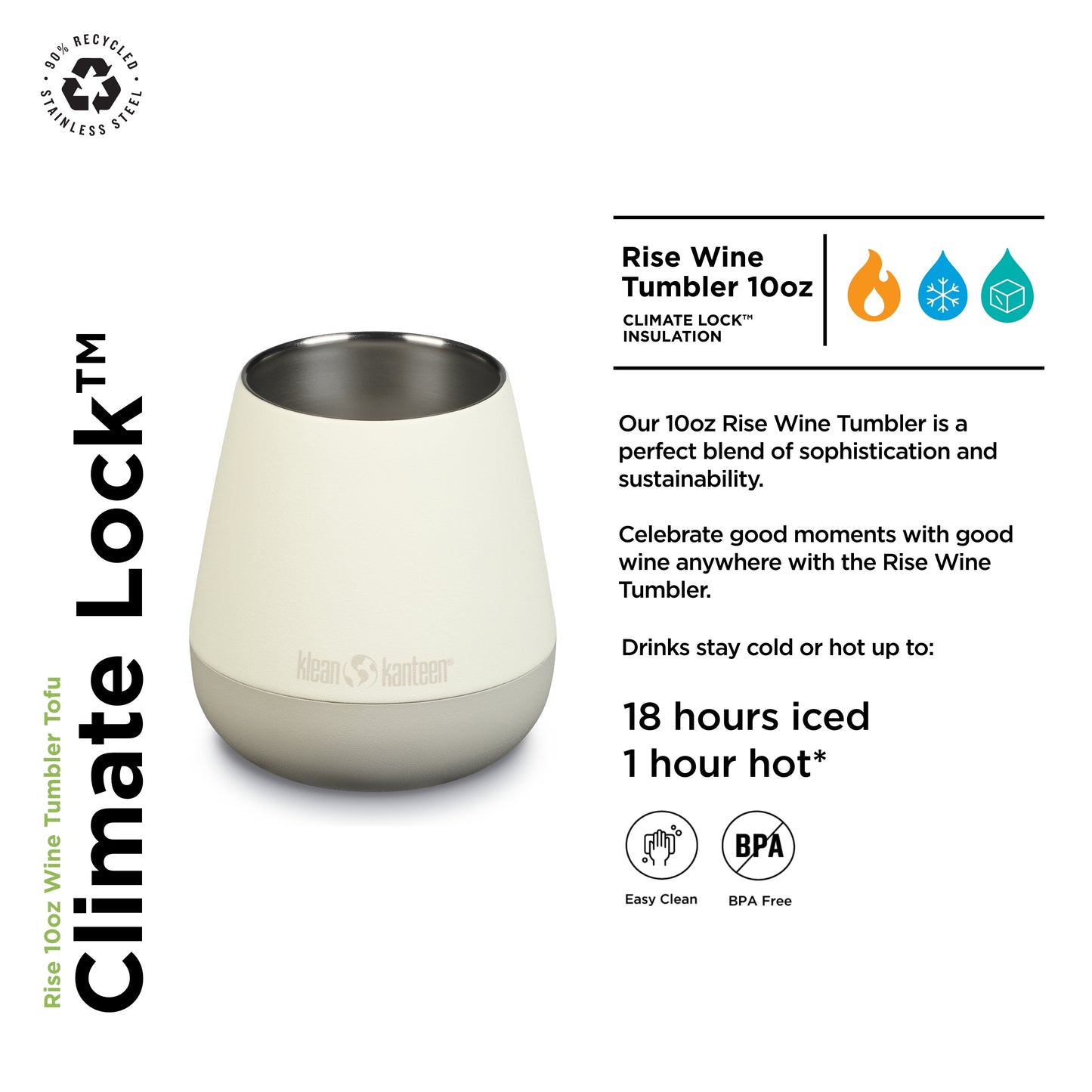 Klean Kanteen Rise 10oz Wine Tumbler - Stainless Steel - Tofu
