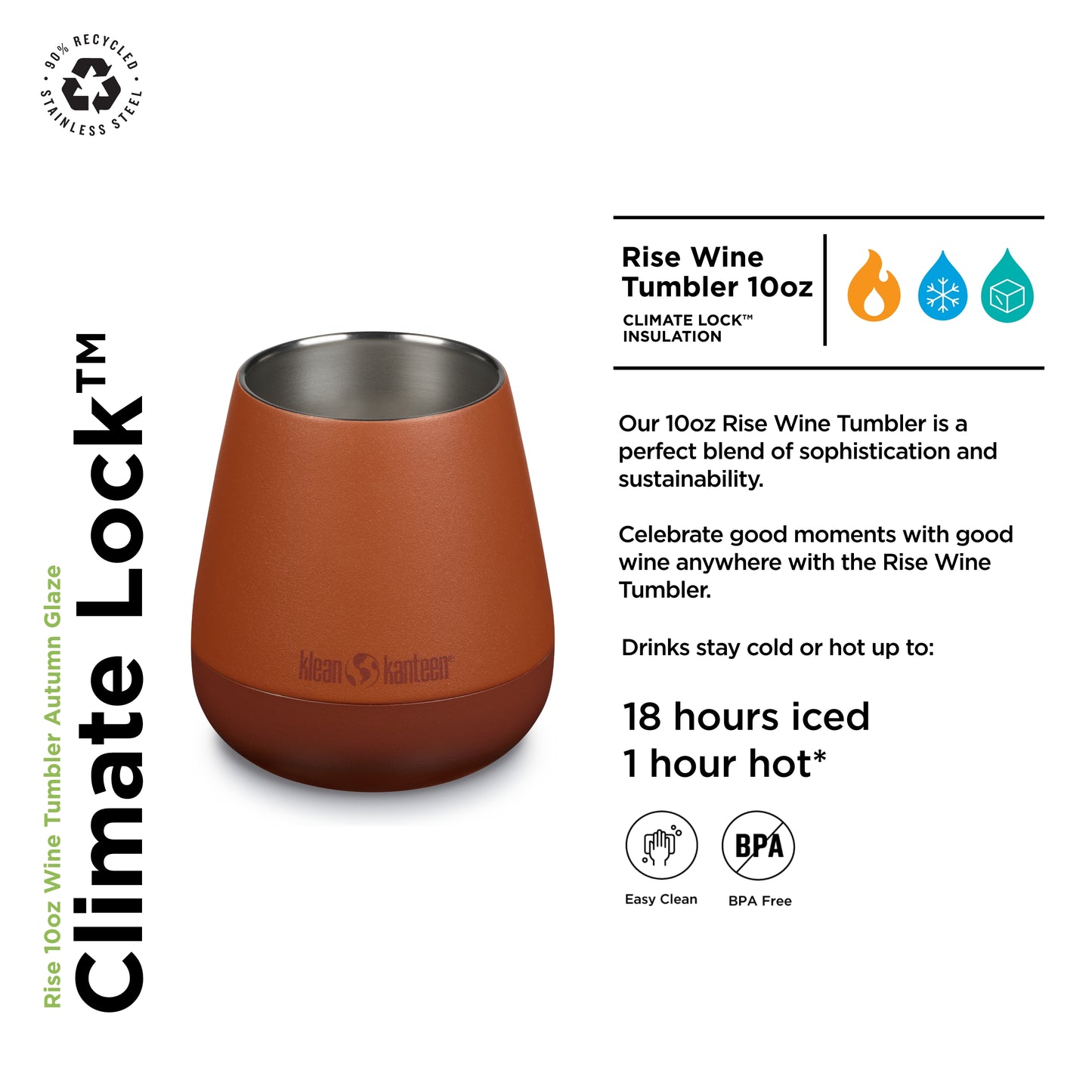 Klean Kanteen Rise 10oz Wine Tumbler - Stainless Steel - Autumn Glaze