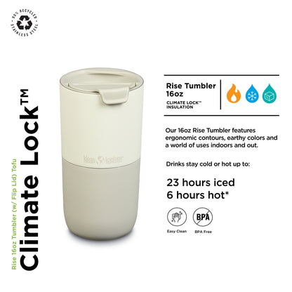 Klean Kanteen Rise 16oz Tumbler - Stainless Steel with Flip Lid - Tofu