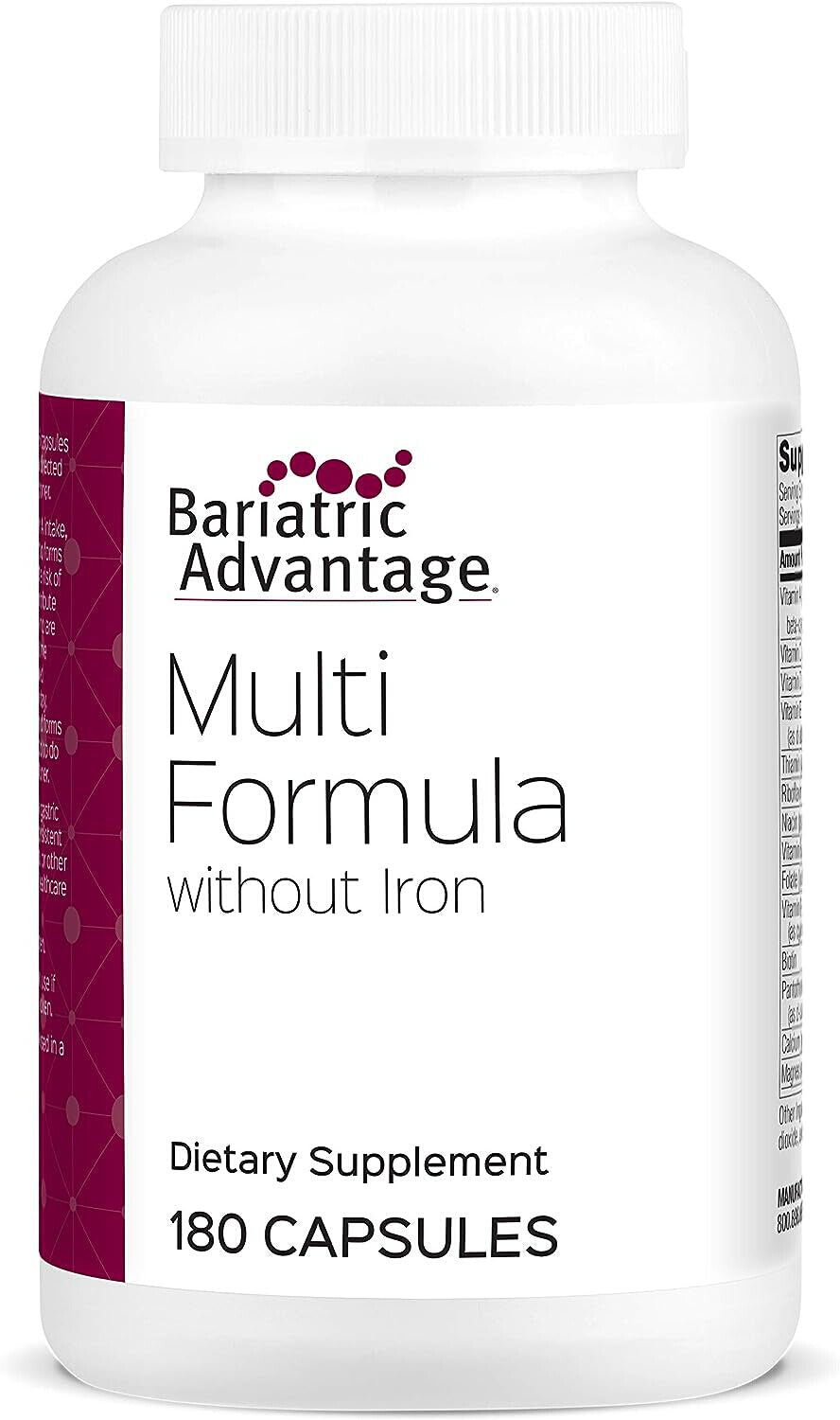 Bariatric Advantage Multi Formula without Iron Daily Multivitamin - 180 Capsules