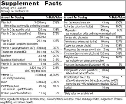 Bariatric Advantage Ultra Multi with Iron, High Potency Daily Multivitamin for Bariatric Surgery Patients with 22 Essential Vitamins and Nutrients - 270 Capsules, 90 Servings