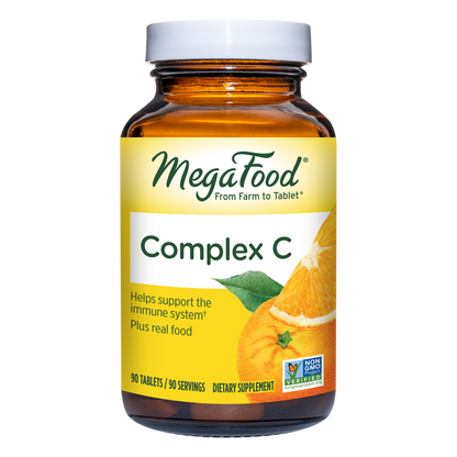 MegaFood - Complex C, Supports Immunity and Well-being with Rosehips and Orange, Vegan, Gluten-Free, Non-GMO, 90 Tablets