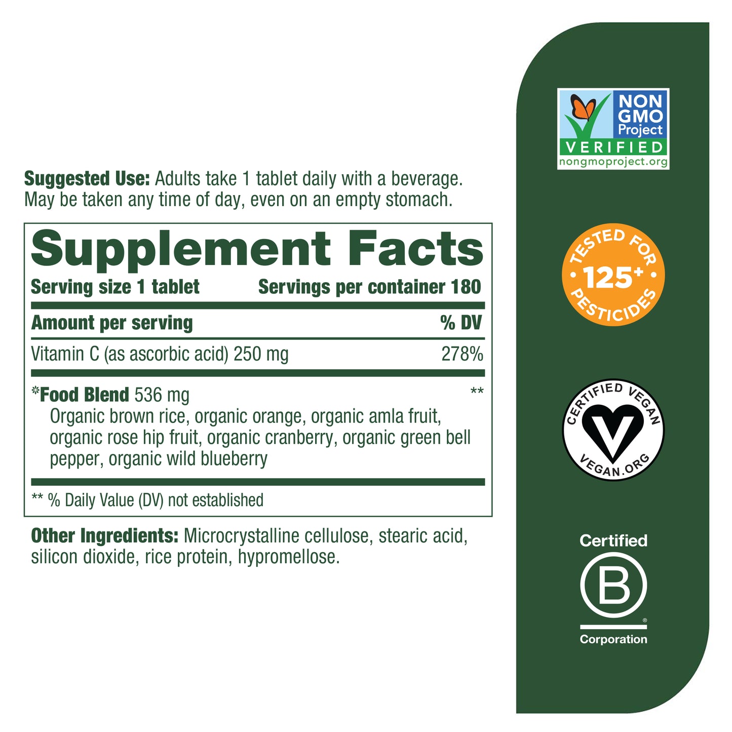 MegaFood Complex C - Helps Support Immune System with Vitamin C Delivered from Real Organic Oranges - Gluten-Free, Vegan, Made without Dairy or Soy - 180 Tabs