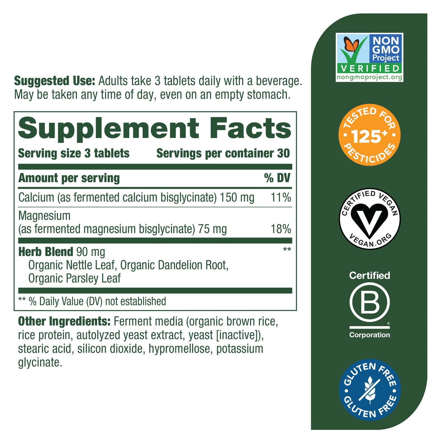 MegaFood Calcium & Magnesium - Essential Mineral Supplement for Bone and Cardiovascular Health Support - For Men and Women - Gluten-Free, Non-GMO, Made without Dairy - Vegan - 90 Tabs (45 Servings)