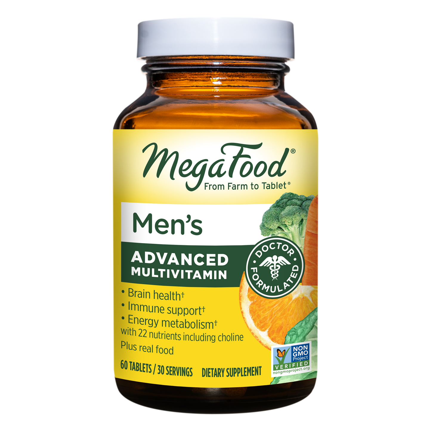 MegaFood Multi for Men - Men's Multivitamin for Optimal Health and Well-Being - With B Complex Vitamins - Gluten Free, Non-GMO, Dairy Free, Soy Free - 60 Tablets