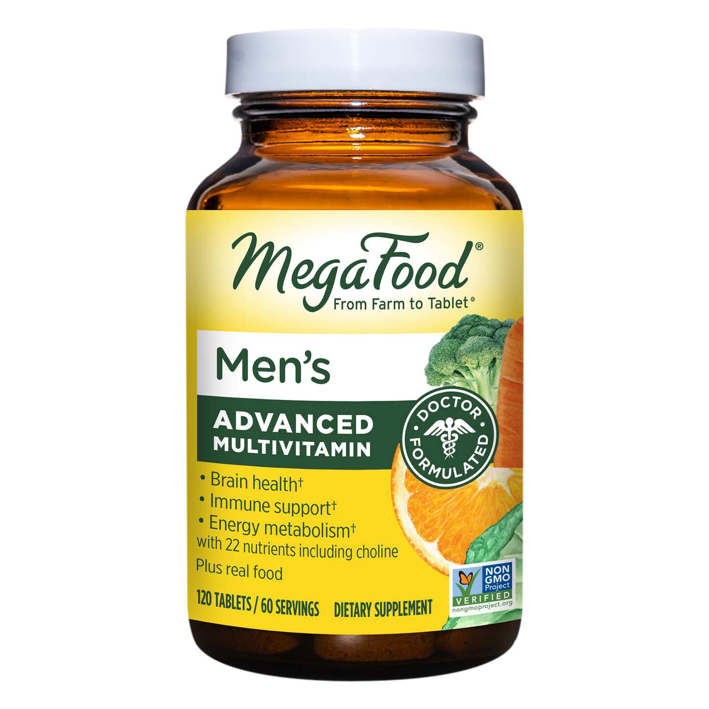 MegaFood Multi for Men - Men's Multivitamin for Optimal Health and Well-Being - With B Complex Vitamins - Gluten Free, Non-GMO, Dairy Free, Soy Free - 120 Tablets