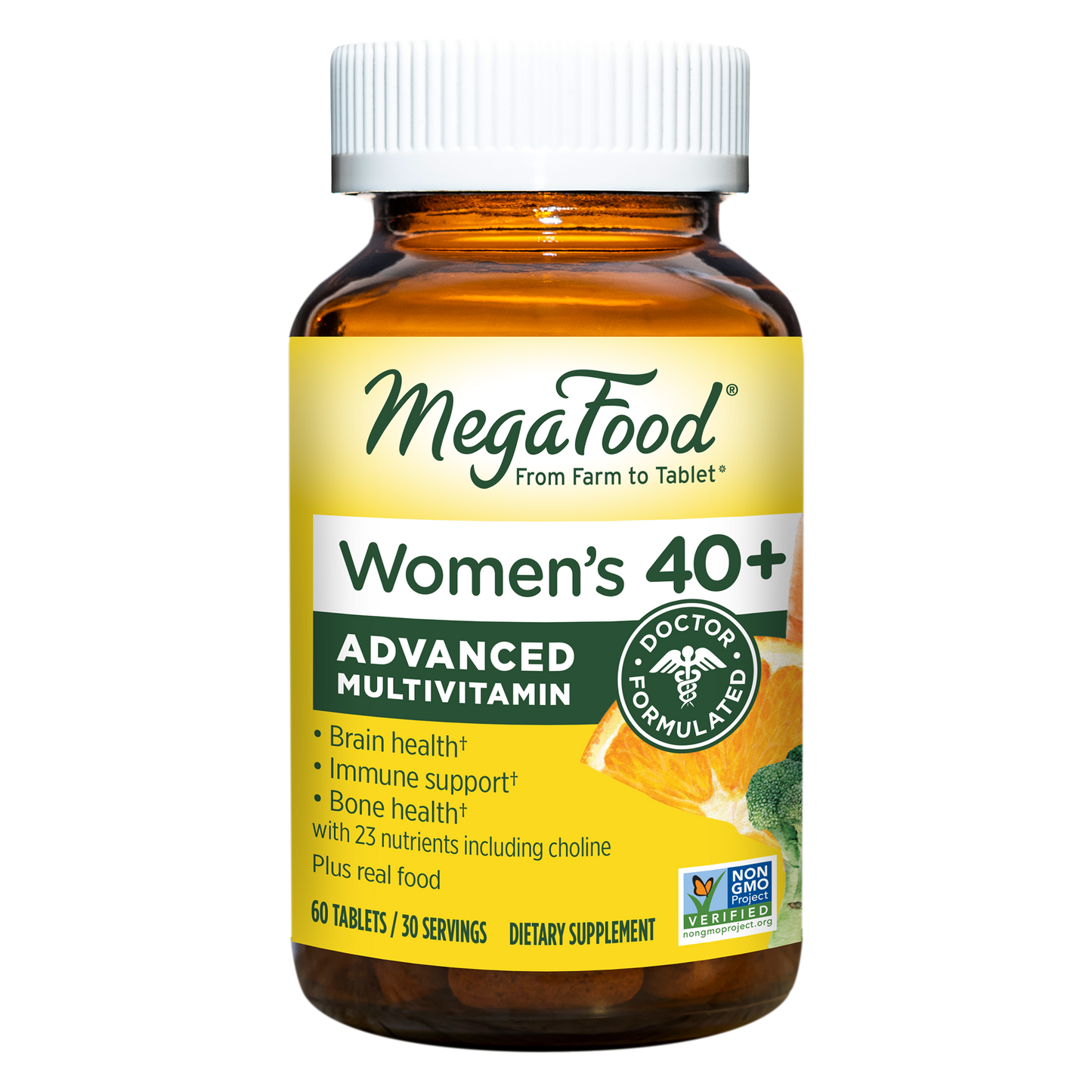 MegaFood, Multi for Women 40+, Supports Optimal Health and Wellbeing, Multivitamin and Mineral Dietary Supplement, Gluten Free, Vegetarian, 60 Tablets