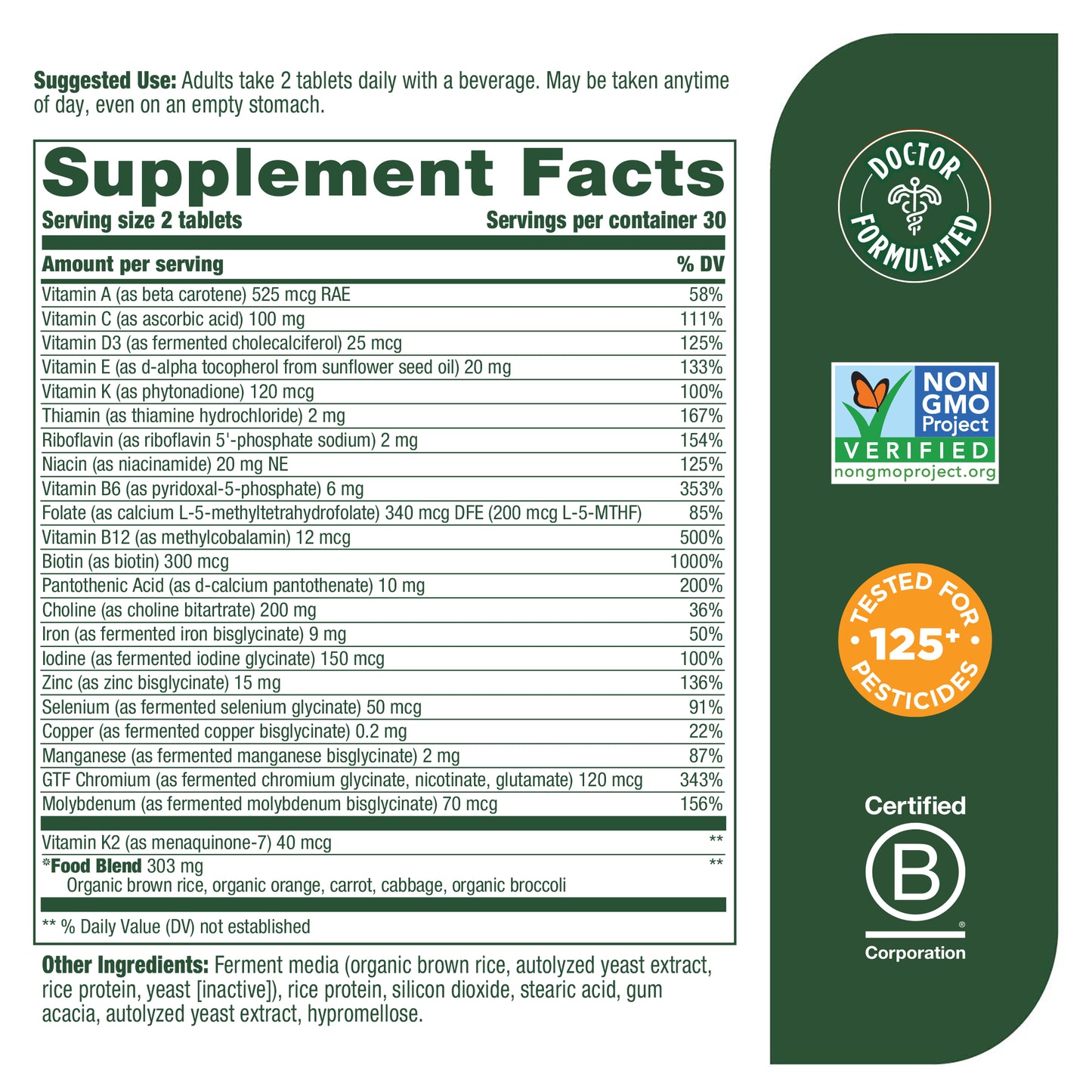 MegaFood, Multi for Women 40+, Supports Optimal Health and Wellbeing, Multivitamin and Mineral Dietary Supplement, Gluten Free, Vegetarian, 60 Tablets