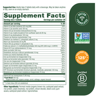 MegaFood, Multi for Women 40+, Supports Optimal Health and Wellbeing, Multivitamin and Mineral Dietary Supplement, Gluten Free, Vegetarian, 60 Tablets
