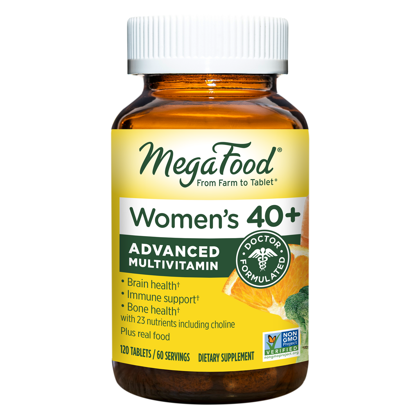 MegaFood, Multi for Women 40+, Supports Optimal Health and Wellbeing, Multivitamin and Mineral Dietary Supplement, Gluten Free, Vegetarian, 120 Tablets