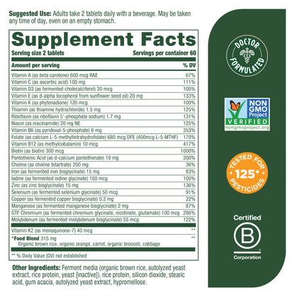 MegaFood, Multi for Women, Supports Optimal Health and Wellbeing, Multivitamin and Mineral Dietary Supplement, Gluten Free, Vegetarian, 120 Tablets