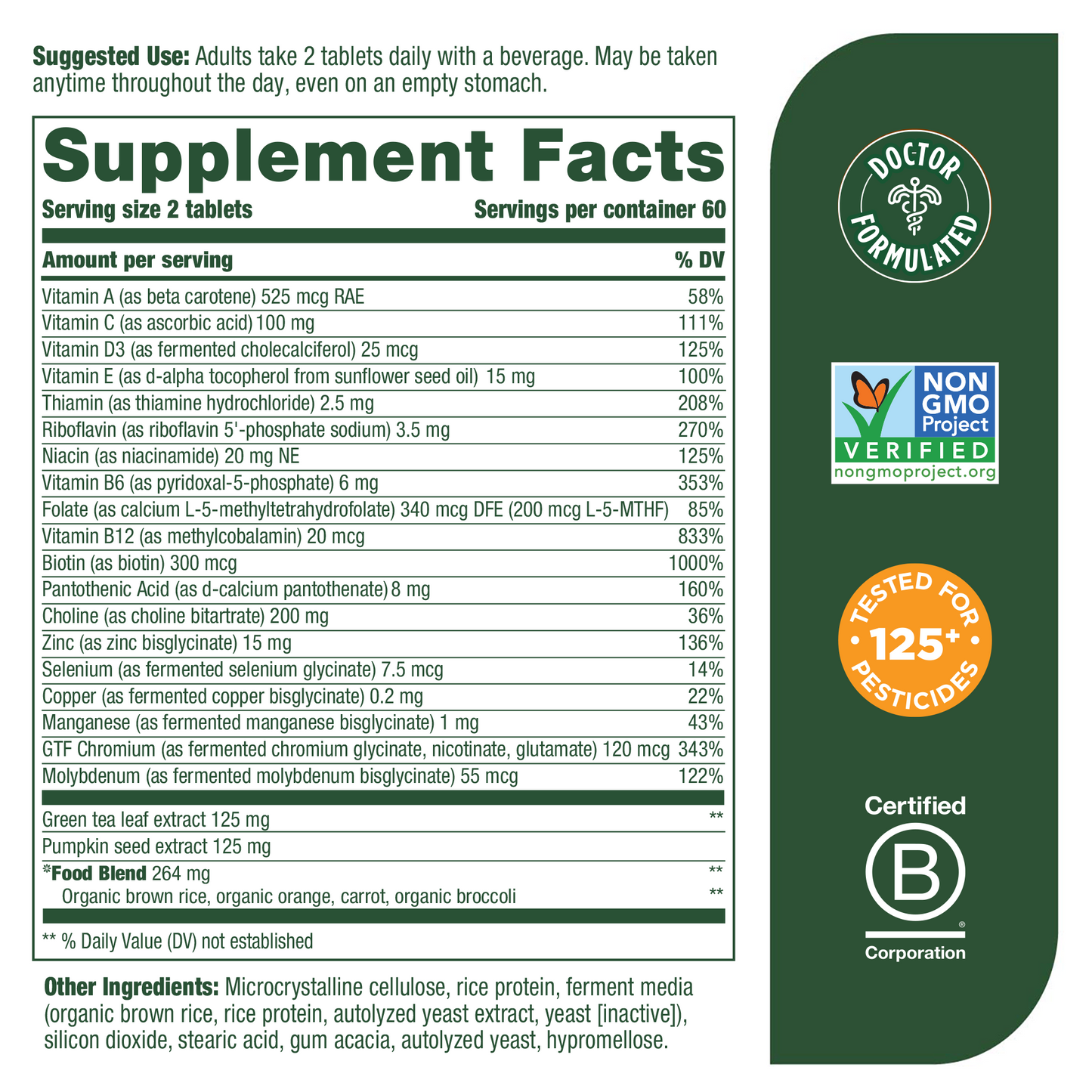 MegaFood, MegaFood's Multi for Men 55+, Supports Optimal Health and Wellbeing, Multivitamin and Mineral Supplement, Gluten Free, Vegetarian, 120 Tablets
