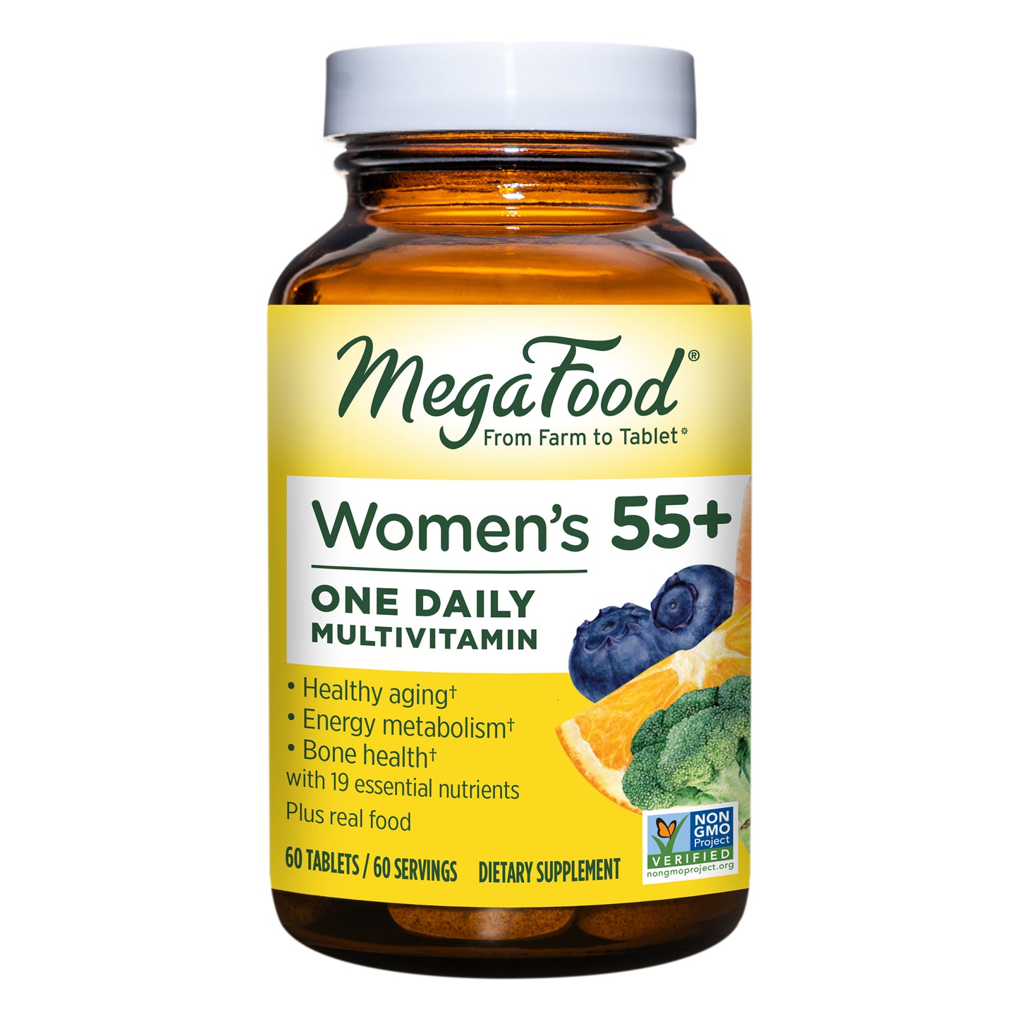 MegaFood, Women Over 55 One Daily, Supports Optimal Health and Wellbeing, Multivitamin and Mineral Dietary Supplement, Vegetarian, 60 Tablets
