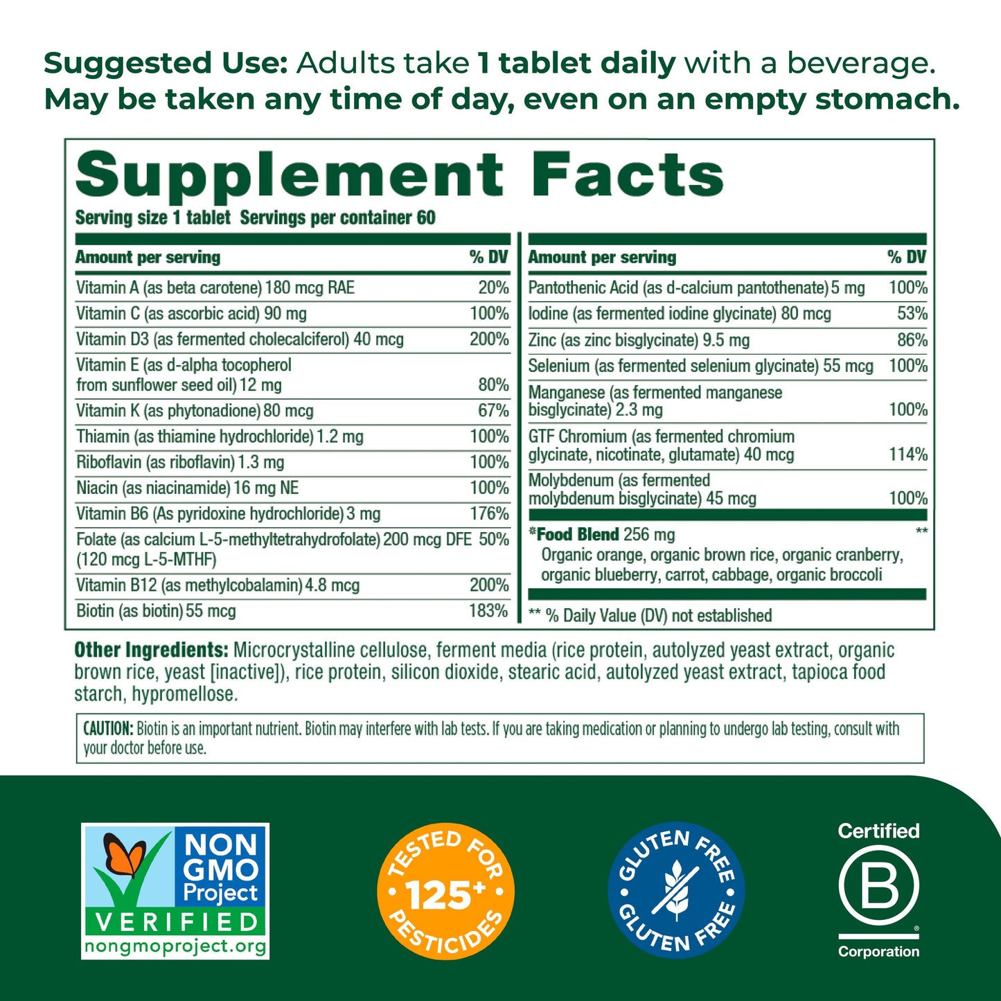 MegaFood, Women Over 55 One Daily, Supports Optimal Health and Wellbeing, Multivitamin and Mineral Dietary Supplement, Vegetarian, 60 Tablets