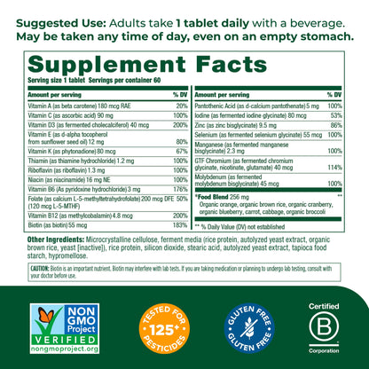MegaFood, Women Over 55 One Daily, Supports Optimal Health and Wellbeing, Multivitamin and Mineral Dietary Supplement, Vegetarian, 60 Tablets