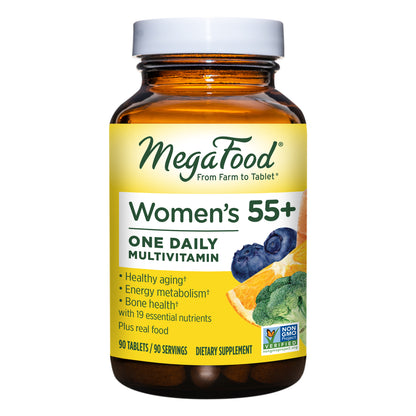 MegaFood, Women Over 55 One Daily, Supports Optimal Health and Wellbeing, Multivitamin and Mineral Dietary Supplement, Vegetarian, 90 Tablets