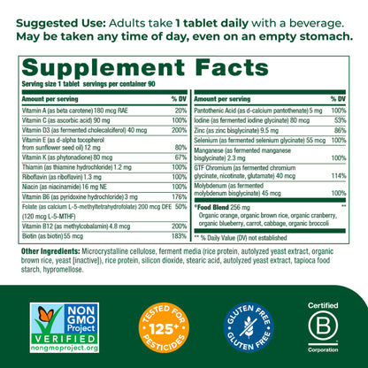 MegaFood, Women Over 55 One Daily, Supports Optimal Health and Wellbeing, Multivitamin and Mineral Dietary Supplement, Vegetarian, 90 Tablets