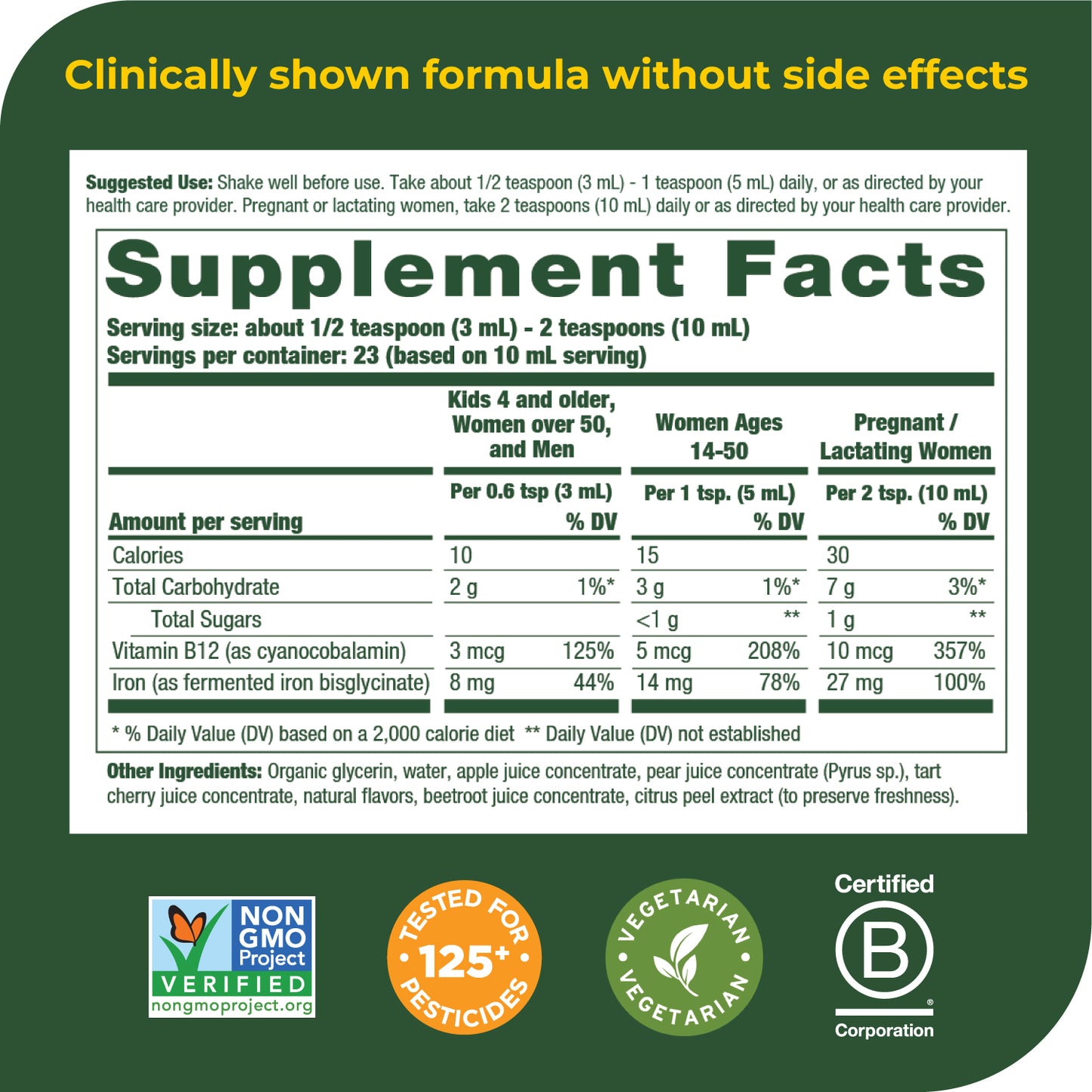 MegaFood Blood Builder Liquid Iron - Once Daily Iron Supplement Formulated to Support Healthy Energy Levels, Be Non-Constipating & Gentle on Stomach - with Vitamin B12-7.7 Fl Oz (24 Servings)