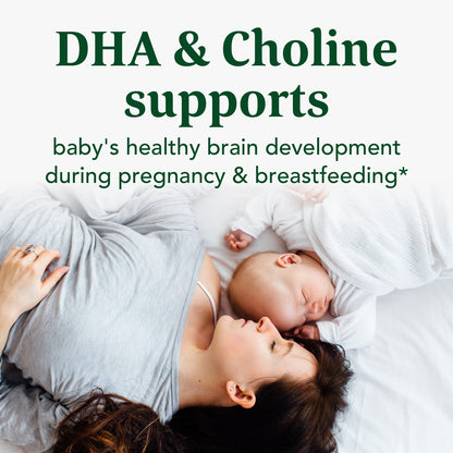 MegaFood Baby & Me 2 Prenatal DHA & Choline - Support Baby's Healthy Brain Development During Pregnancy & Breastfeeding with 250 mg Plant-Based DHA and 160 mg Choline - 60 Caps (30 Servings)