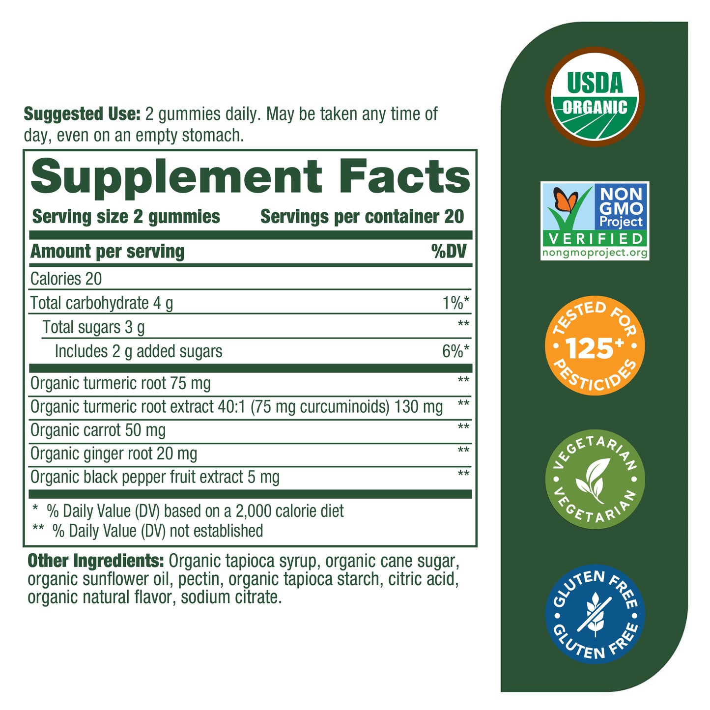 ‚ÄãMegaFood Turmeric Gummy - USDA Organic, Soft Chew Supplement to Support Healthy Inflammation - Gluten-Free - 40 Count (Pack of 3)