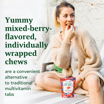 MegaFood Women's One Daily Multivitamin Soft Chews, Daily Supplement, Supports Optimal Health and Well-Being, Gluten-Free, Vegetarian, Mixed Berry - 30 Chews (Pack of 2)