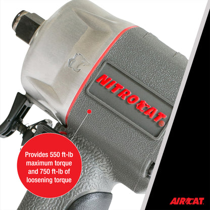 AIRCAT 1056-XL 1/2-Inch Nitrocat Composite Compact Impact Wrench 750 ft-lbs
