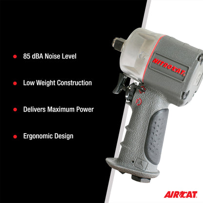 AIRCAT 1056-XL 1/2-Inch Nitrocat Composite Compact Impact Wrench 750 ft-lbs