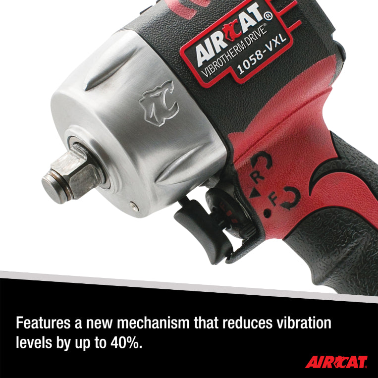 AIRCAT 1058-VXL 1/2-Inch Vibrotherm Drive Composite Compact Impact Wrench 750 ft-lbs