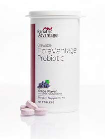 Bariatric Advantage Chewable FloraVantage Tablets, Probiotic Supplement for Bariatric Surgery Patients for Healthy Immune Support - Grape Flavor, 90 Count