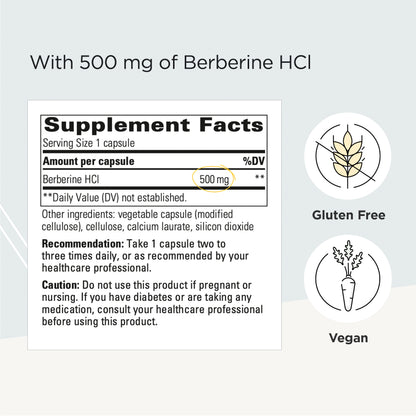 Integrative Therapeutics Berberine - Metabolic Support Supplement with Berberine HCl* - for Men and Women - Gluten Free and Vegan - 60 500 mg Capsules - 2 Pack